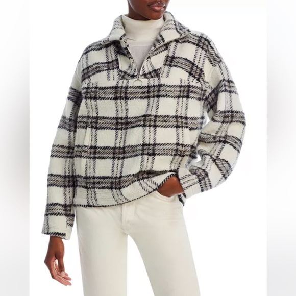 IRO Sweaters - IRO Paris Bika Checked Wool-Blend Half-Zip Sweater Plaid NWT Size 38